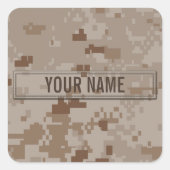 デジタルデザートカモフラージカスタマイズ スクエアシール (正面)