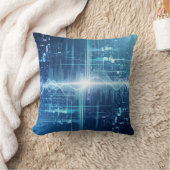 デジタルデータフロー – Tech Wall Art クッション (ブランケット)