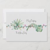 デジタルトロピカルリーフ&ライトクリスマスカード 招待状 (正面)