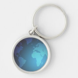 デジタルドット世界地図グラデーションアート キーホルダー