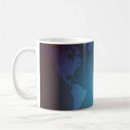 デジタルドット世界地図グラデーションアート コーヒーマグカップ