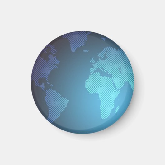 デジタルドット世界地図グラデーションアート マグネット (正面)