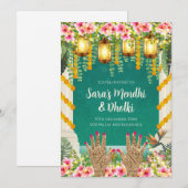 デジタルドholki招待状 イスラム教メヘンディ招待 招待状 (正面/裏面)