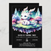 デジタルネイチャードラゴン誕生日 招待状 (正面/裏面)