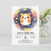 デジタルハッピーハムスター誕生日 招待状 (スタンド正面)