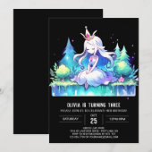 デジタルハッピープリンセス誕生日 招待状 (正面/裏面)