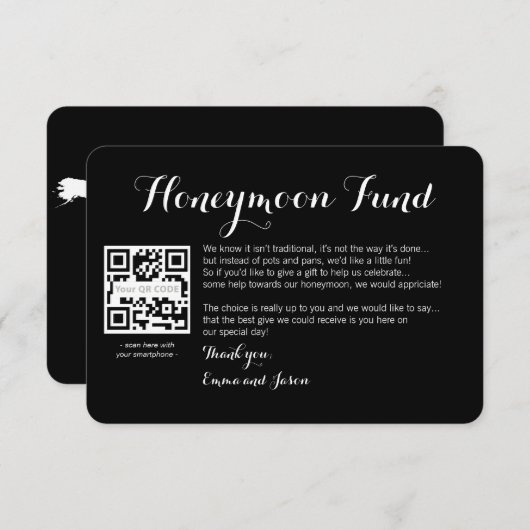 デジタルハニームーンファンド ウェディング ブラック エンクロージャーカード (正面/裏面)