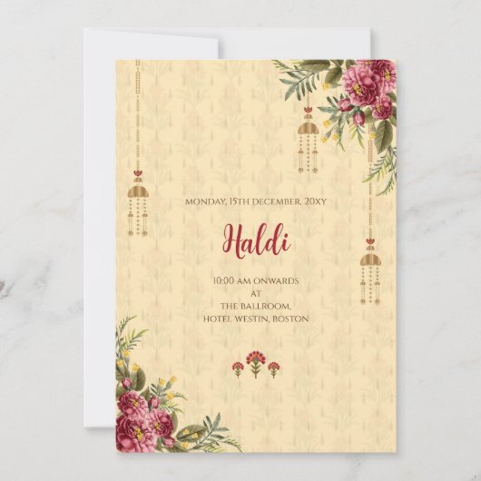 デジタルハルディ招待状 & インドの結婚式カード 招待状 (正面)