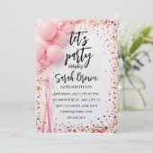 デジタルバラ金ゴールド誕生日パーティー招待選 招待状 (スタンド正面)