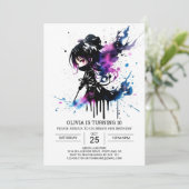 デジタルパステル忍者ガールの誕生日 招待状 (スタンド正面)