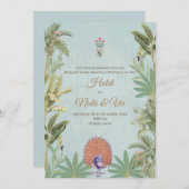 デジタルヒンズー教のカードとインディアン結婚式招待状 招待状 (正面/裏面)