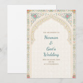 デジタルヒンズー教の招待状 インドの結婚式のカード 招待状 (正面/裏面)