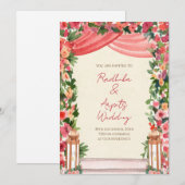 デジタルヒンズー教の招待状 インドの結婚式のカード 招待状 (正面/裏面)