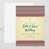 デジタルヒンズー教の招待状 インドの結婚式の招待状 招待状 (正面/裏面)