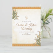 デジタルヒンズー教の結婚式の招待状 & インドの招待状 招待状 (スタンド正面)