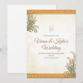 デジタルヒンズー教の結婚式の招待状 & インドの招待状 招待状 (正面/裏面)