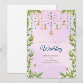 デジタルヒンズー教の結婚式招待状 インドの結婚式 招待状 (正面/裏面)