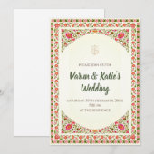 デジタルヒンズー教式の結婚式招待状 インドの結婚式招待状 招待状 (正面/裏面)
