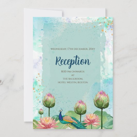 デジタルヒンドゥーウェディング インドの結婚式招待状 招待状 (正面)