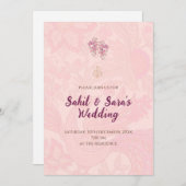 デジタルヒンドゥー教の招待インディアン結婚式招待状 招待状 (正面/裏面)