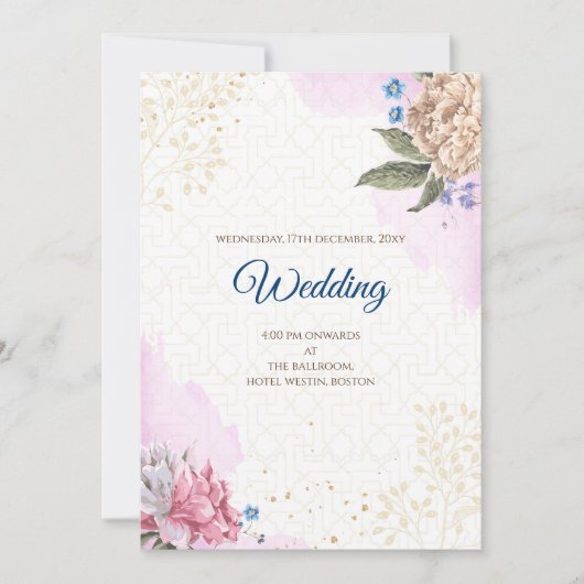 デジタルヒンドゥー教結婚式招待状結婚インディアン 招待状 (正面)