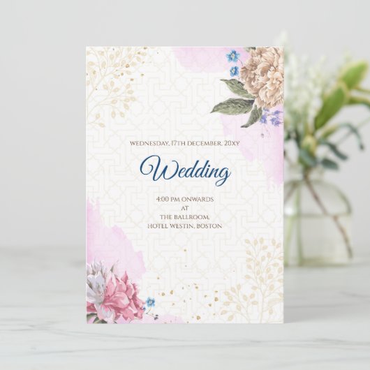 デジタルヒンドゥー教結婚式招待状結婚インディアン 招待状 (スタンド正面)