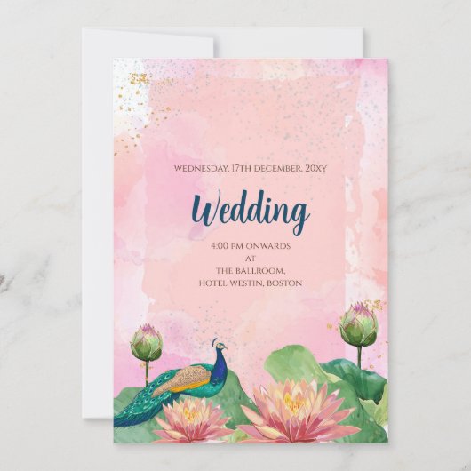 デジタルヒンドゥー教結婚式招待状結婚インディアン 招待状 (正面)