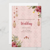 デジタルヒンドゥー教結婚式招待状結婚インディアン 招待状 (正面/裏面)