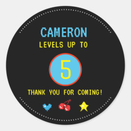 デジタルビデオゲーマー誕生日パーティーありがとう ラウンドシール