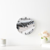 デジタルピアノキーボード ラウンド壁時計 (ホーム)