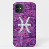 デジタルピンクのカムフラージュの魚類の(占星術の)十二宮図の記号 Case-Mate iPhoneケース (裏面)