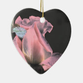 デジタルピンクのバラのつぼみの花のオーナメント セラミックオーナメント (右)