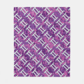 デジタルピンクの迷彩柄のジェミニ(占星術の)十二宮図の印 フリースブランケット (正面)