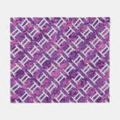 デジタルピンクの迷彩柄のジェミニ(占星術の)十二宮図の印 フリースブランケット (正面(横))