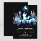 デジタルファンタジー猫誕生日 招待状 (正面/裏面)