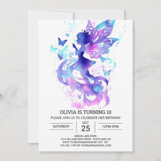 デジタルフェアリーガーデン誕生日魔法 招待状 (正面)