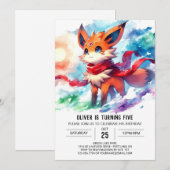  デジタルフォックスの誕生日 招待状 (正面/裏面)