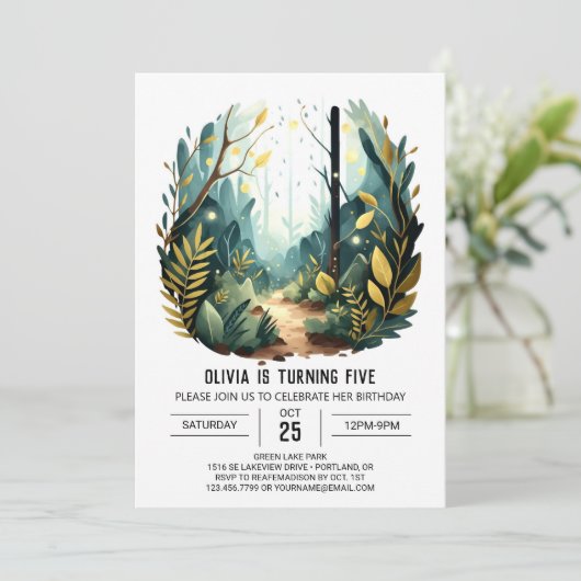 デジタルフォレストアドベンチャーウッドランド誕生日 招待状 (スタンド正面)