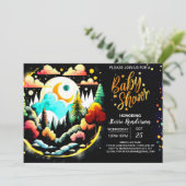 デジタルフォレスト森林の赤ちゃんシャワー 招待状 (スタンド正面)