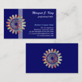 デジタルフラワーシンプル、、ブルー名刺 名刺 (正面/裏面)