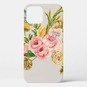 デジタルフラワーズ水彩イラストレーション。手動または iPhone 12ケース