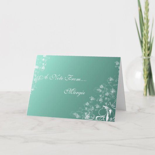 デジタルフローラスワール設計ノートカード カード (正面)