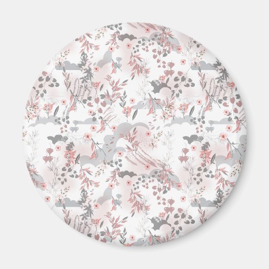 デジタルフローラルパターンオンパステルトーン マグネット (正面)