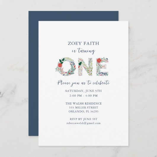 デジタルフローラ第1期女子バースデーパーティー 招待状 (正面/裏面)