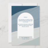 デジタルブライダルシャワー招待状ブルーネイビー 招待状 (裏面)