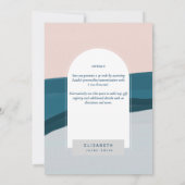 デジタルブライダルシャワー招待状ブルーピンクネイビー 招待状 (裏面)