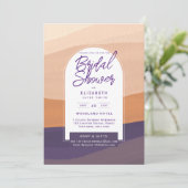 デジタルブライダルシャワー招待状紫オレンジ 招待状 (スタンド正面)
