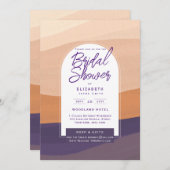 デジタルブライダルシャワー招待状紫オレンジ 招待状 (正面/裏面)