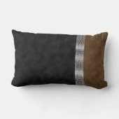 デジタルブラックブラウンスエードアールヌーボーリボン ランバークッション (裏面)