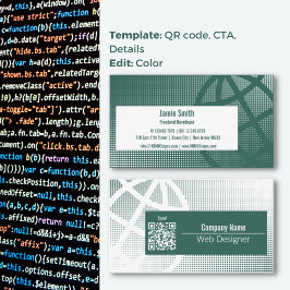 デジタルブランドを高める：グリーンくもの巣デザイナー 名刺